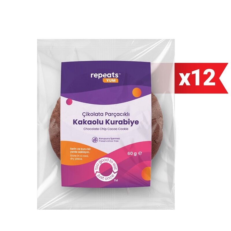 Repeat Proteinli Yum Çikolata Parçacıklı Kurabiye 60 Gr