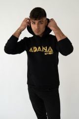Adana Mafia Kapşonlu Siyah Unisex Sweatshirt Hoodie Polar